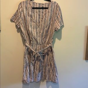 Light blue and pink striped dress